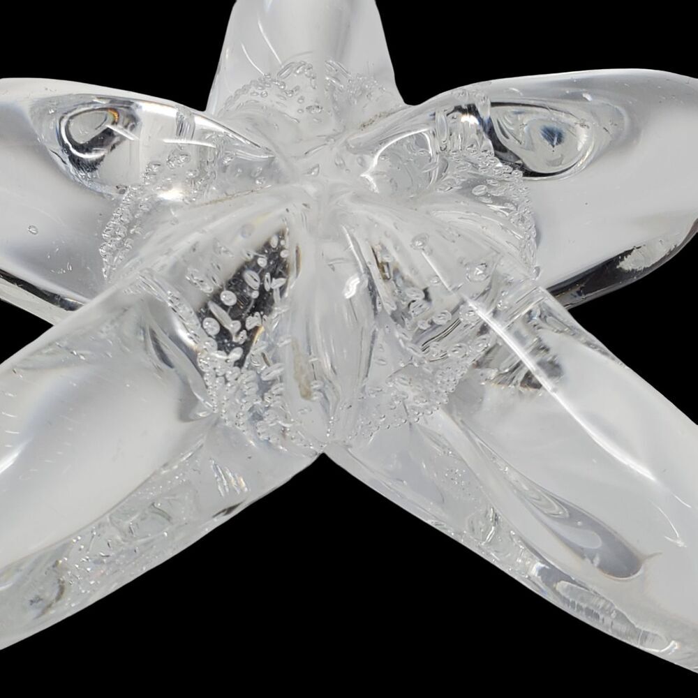 Vintage Crystal Glass Starfish Controlled Bubble Figurine Paperweight 6.5" - Picture 6 of 7